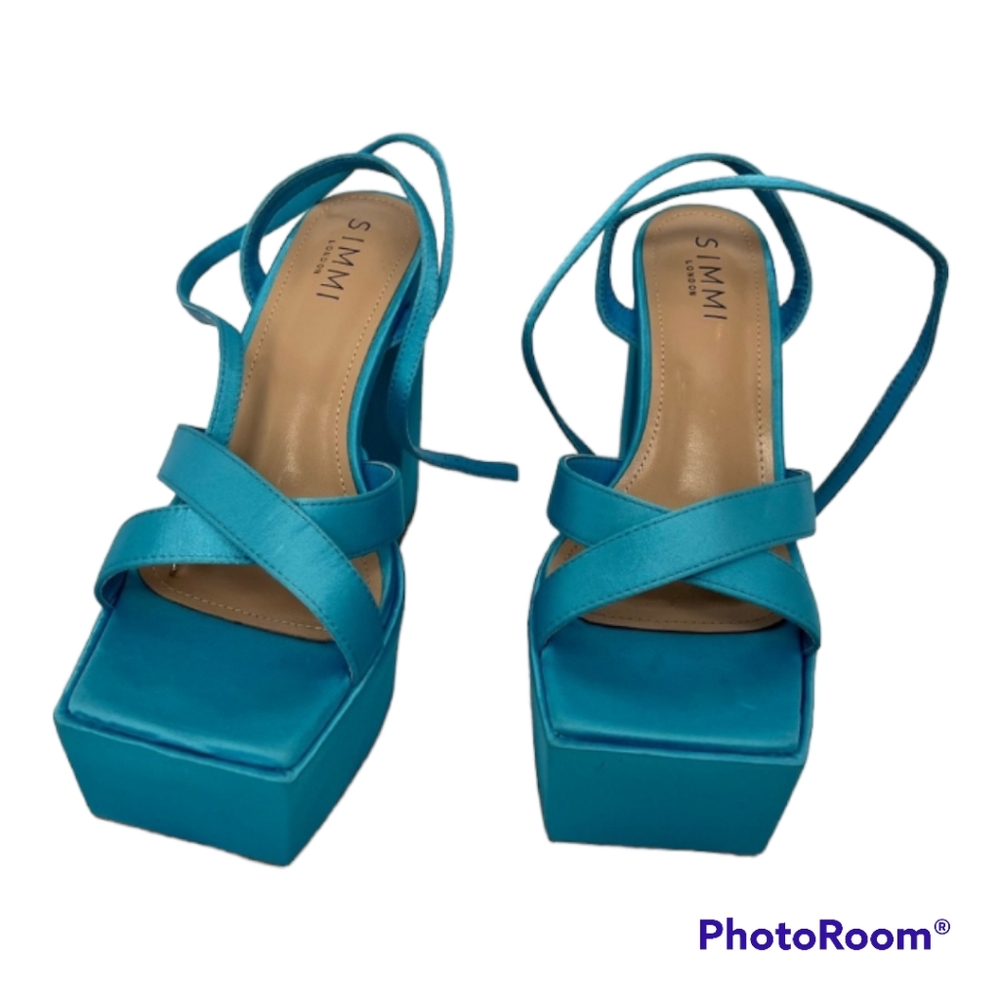 Simmi Divine Turquoise Blue Platform Heel Nwot Size Us 7 View 3